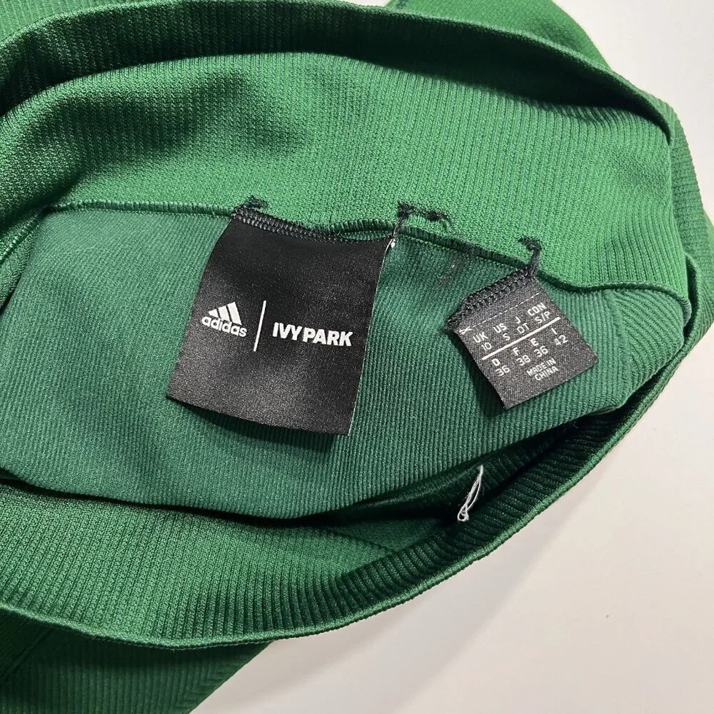 Adidas X Ivy Park Dark Green Knit Leggings Small - Picture 3 of 7